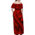 Polynesian Masi Kesa No2 Red Style Women Off Shoulder Long Dress LT9 Women Red - Polynesian Pride