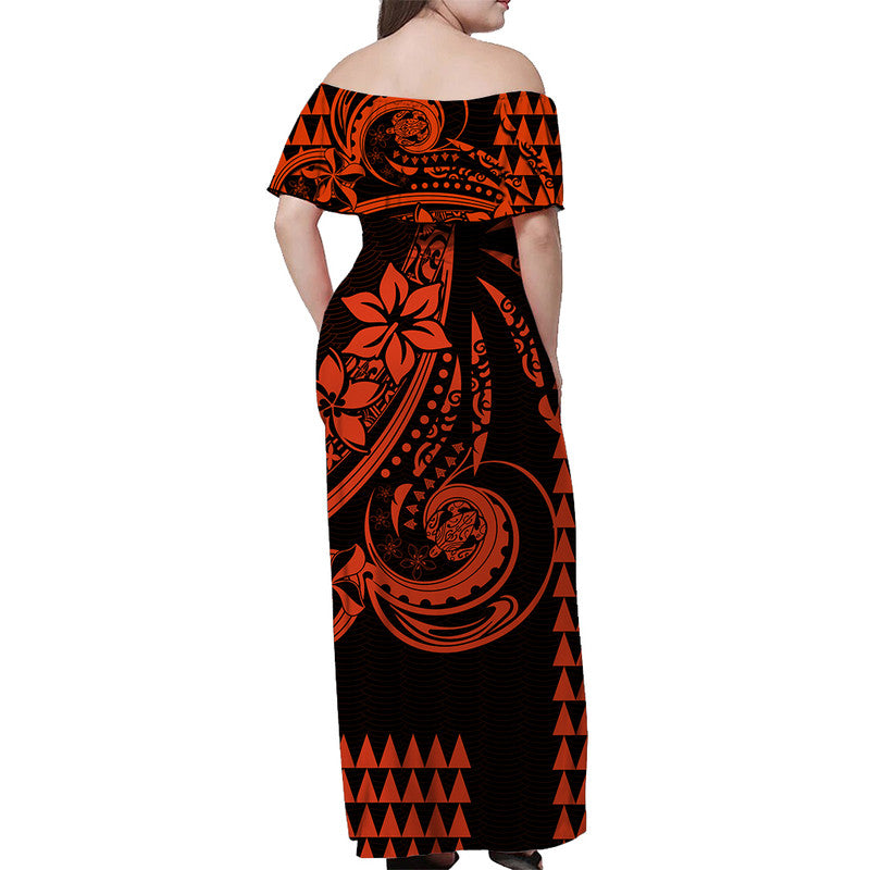 Hawaii Kakau Hawaiian Polynesian Matching Dress and Hawaiian Shirt Orange LT6 - Polynesian Pride
