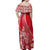 Hawaiian King Kamehameha Off Shoulder Long Dress Vibe Red Style LT6 - Polynesian Pride