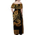 Kakau Hawaiian Polynesian Off Shoulder Long Dress Gold LT6 - Polynesian Pride