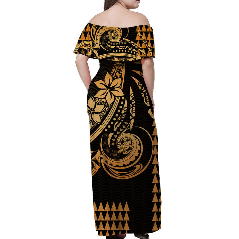 Kakau Hawaiian Polynesian Matching Dress and Hawaiian Shirt - Gold LT6 - Polynesian Pride