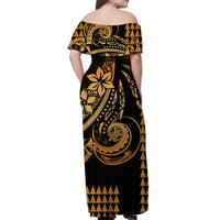 Kakau Hawaiian Polynesian Matching Dress and Hawaiian Shirt - Gold LT6 - Polynesian Pride