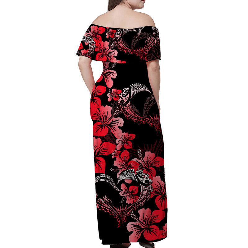 Polynesian Valentine Matching Dress and Hawaiian Shirt - Hibiscus Flowers Red Style LT6 - Polynesian Pride