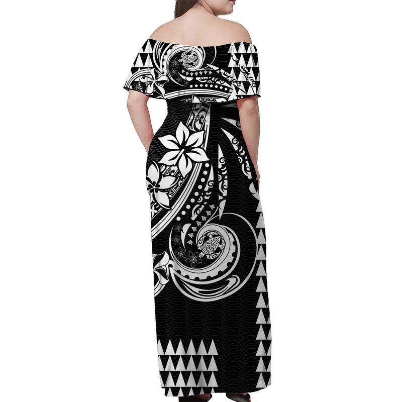 Hawaiian Kakau Polynesian Matching Dress and Hawaiian Shirt - Black LT6 - Polynesian Pride