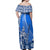 Hawaiian King Kamehameha Off Shoulder Long Dress Vibe Blue Style LT6 - Polynesian Pride