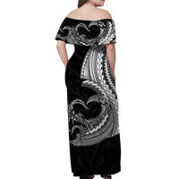 Custom Outfit For Couple Polynesian Valentine Matching Dress and Hawaiian Shirt Heart Tattoo White Style LT6 - Polynesian Pride