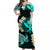 Hawaii Kanaka Turtle Off Shoulder Long Dress Style No.4 LT6 Women Green - Polynesian Pride