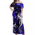 Hawaii Summer Colorful Off Shoulder Long Dress Shark Dark Blue LT6 Women Blue - Polynesian Pride