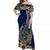 Guam Fish Hook Off Shoulder Long Dress Blue Style LT6 Women Blue - Polynesian Pride