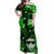 Hawaii Summer Colorful Off Shoulder Long Dress Pineapple Green LT6 Women Green - Polynesian Pride