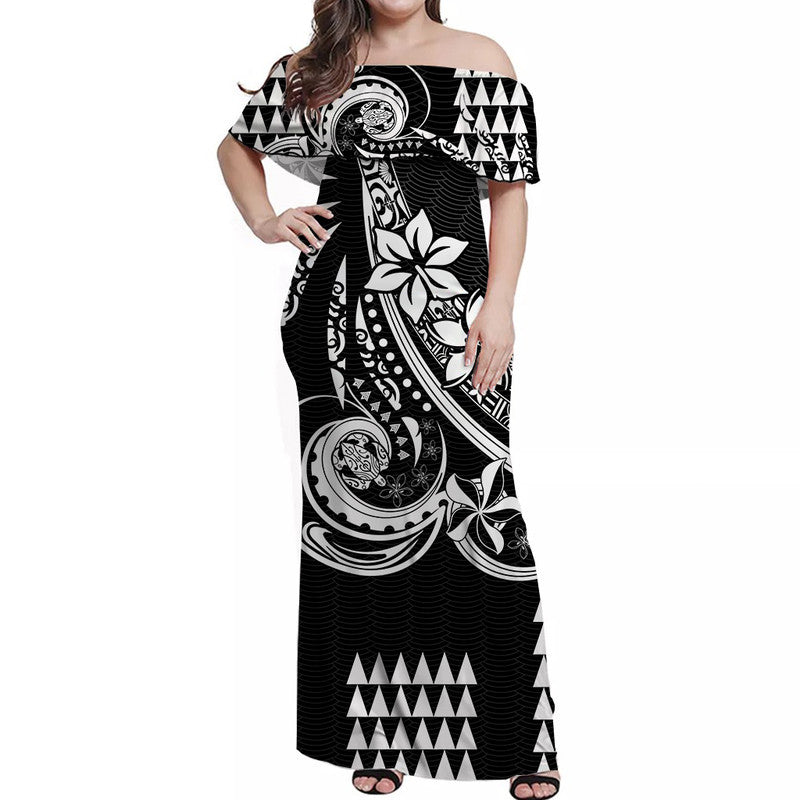 Hawaiian Kakau Polynesian Matching Dress and Hawaiian Shirt - Black LT6 No Shirt Black - Polynesian Pride