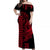 Hawaii Polynesian Warrior Kakau Off Shoulder Long Dress-Red LT6 Women Red - Polynesian Pride