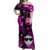 Hawaii Summer Colorful Off Shoulder Long Dress Pineapple Purple LT6 Women Purple - Polynesian Pride