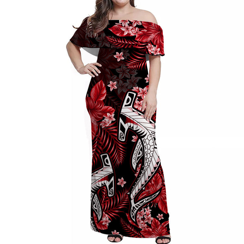 Hawaii Summer Colorful Shark Matching Dress and Hawaiian Shirt Red LT6 - Polynesian Pride