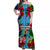 Malampa Fiji Day Hibiscus Off Shoulder Long Dress Style LT6 Women Blue - Polynesian Pride