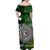 New Zealand And Cook Islands Off Shoulder Long Dress Together - Green LT8 - Polynesian Pride