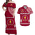 Custom Tonga Polynesian Matching Hawaiian Shirt and Dress Beulah College with Ngatu Pattern LT14 Maroon - Polynesian Pride