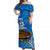 (Custom Personalised) Tonga Kumete Kava Bowl Off Shoulder Long Dress Sila Vibes - Blue LT8 Women Blue - Polynesian Pride