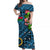 Vanuatu Sanma Off Shoulder Long Dress Independence Be Proud LT8 Women Blue - Polynesian Pride