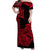 Hawaii Kakau Matching Dress and Hawaiian Shirt Polynesian Flower Tribal Red Version LT9 - Polynesian Pride