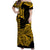 Hawaii Kakau Matching Dress and Hawaiian Shirt Polynesian Flower Tribal Gold Version LT9 - Polynesian Pride