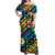 (Custom Personalised) Vanuatu Torba Off Shoulder Long Dress Independence Be Proud LT8 Women Blue - Polynesian Pride