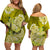 Polynesian Floral Tribal Off Shoulder Short Dress - Yellow LT9 - Polynesian Pride