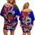 Special Samoa FAST Party Women Off Shoulder Short Dress Tribal Samoan Hibiscus Design LT9 Women Blue - Polynesian Pride