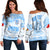 Personalised Tonga Apifo'ou College Off Shoulder Sweater Viva AFC - White LT7 Women White - Polynesian Pride