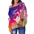 Hawaii Sunset with Hibiscus Off Shoulder Sweater Shaka Hang Loose LT7 Art - Polynesian Pride