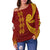 (Custom Personalize) Tonga Ha'apai High School Off Shoulder Sweater HHS To The Best LT7 Red - Polynesian Pride