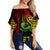 Kakau Hawaiian Polynesian Off Shoulder Waist Wrap Top Reggae LT6 Women Reggae - Polynesian Pride