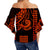 Kakau Hawaiian Polynesian Off Shoulder Waist Wrap Topt Orange LT6 - Polynesian Pride