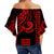 Kakau Hawaiian Polynesian Off Shoulder Waist Wrap Top Red LT6 - Polynesian Pride