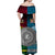 Vanuatu And Fiji Off Shoulder Long Dress Together - Blue LT8 - Polynesian Pride