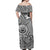 Pohnpei Off Shoulder Long Dress Unique Vibes - Grey LT8 - Polynesian Pride