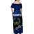 FSM Pohnpei Off Shoulder Long Dress Unique Vibes - Blue LT8 - Polynesian Pride