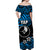 FSM Yap Off Shoulder Long Dress Unique Vibes - Blue LT8 - Polynesian Pride