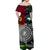 Vanuatu And New Zealand Off Shoulder Long Dress Together - Paua Shell LT8 - Polynesian Pride