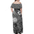 Marshall Islands Off Shoulder Long Dress Simple Style - Grey LT8 - Polynesian Pride