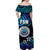 FSM Federated States of Micronesia Off Shoulder Long Dress Unique Vibes - Blue LT8 - Polynesian Pride