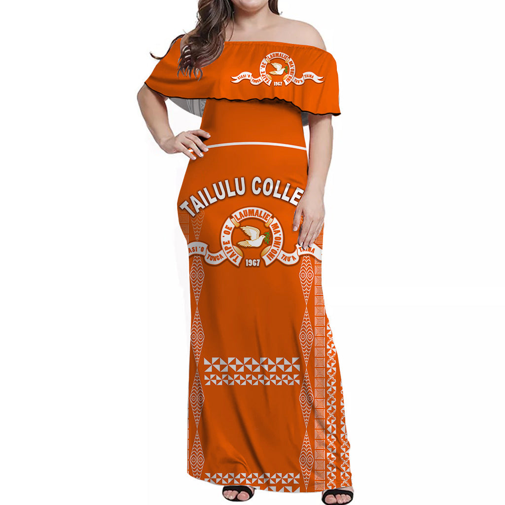 Tonga Tailulu College Off Shoulder Long Dress Unique Style LT8 - Polynesian Pride