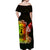 Hawaii Tiki Off Shoulder Long Dress Polynesian Style No.1 LT6 - Polynesian Pride