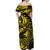 Guam Off Shoulder Long Dress Turtle Mix Polynesian Yellow Style LT6 - Polynesian Pride