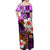 Hawaii Tiki Off Shoulder Long Dress Purple Style LT6 - Polynesian Pride