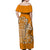 Hawaii Pineapple Off Shoulder Long Dress Polynesian Orange Style LT6 - Polynesian Pride