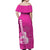 Hawaii Ukulele Off Shoulder Long Dress Polynesian Pink Style LT6 - Polynesian Pride