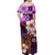 Hawaii Hula Girl Off Shoulder Long Dress Purple Style LT6 - Polynesian Pride