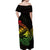 Guam Off Shoulder Long Dress Turtle Mix Polynesian Style LT6 - Polynesian Pride