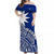 Nauru Off Shoulder Long Dress Flag In Heart No.1 LT6 Long Dress Blue - Polynesian Pride